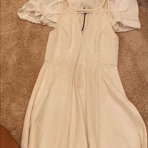 White free people dress with zipper back